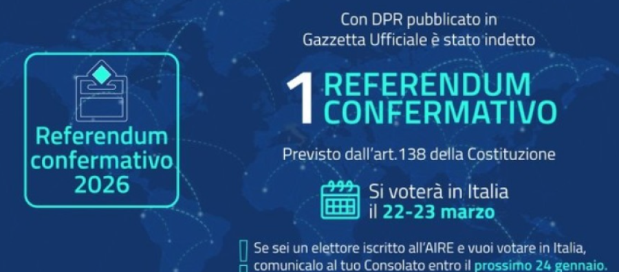 Referendum Costituzionale Confernativo 22 e 23 marzo 2026 &ndash; OPZIONE PER IL VOTO IN ITALIA