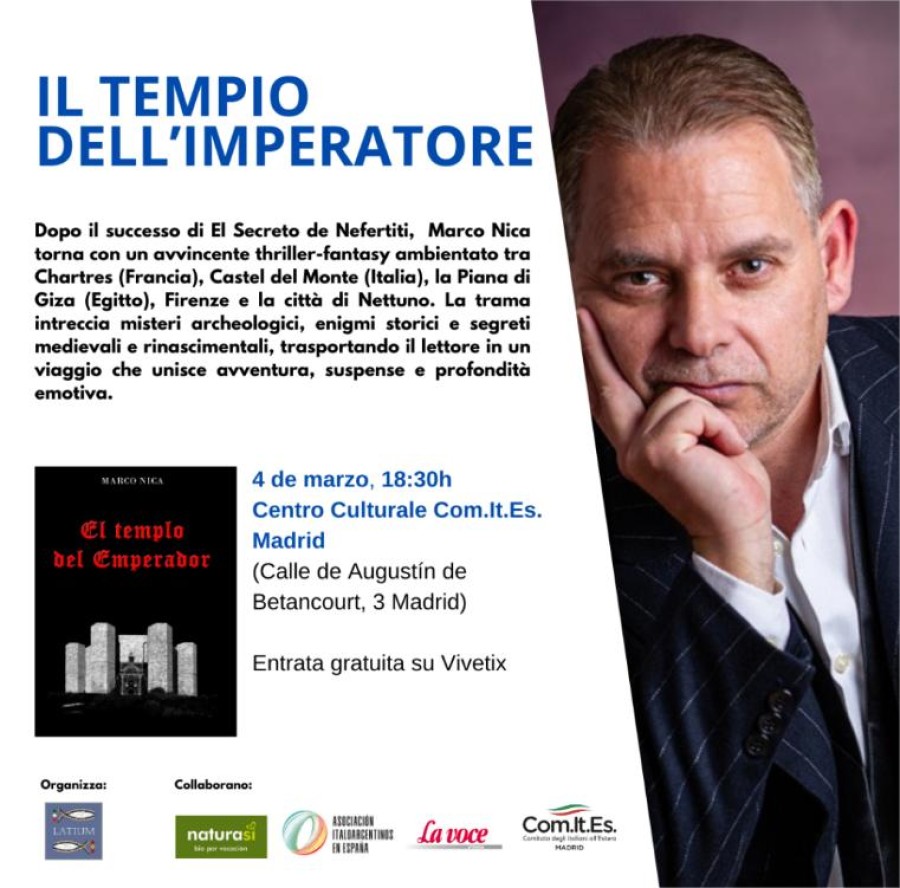 Marco Nica presenta en Madrid su nuevo thriller fant&aacute;stico, El templo del Emperador: Misterios de Europa y Oriente.