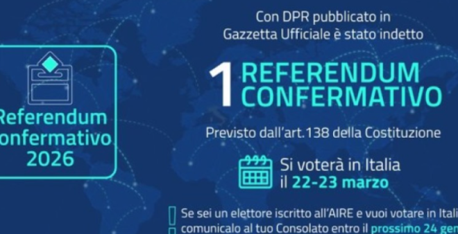 Referendum Costituzionale Confernativo 22 e 23 marzo 2026 &ndash; OPZIONE PER IL VOTO IN ITALIA
