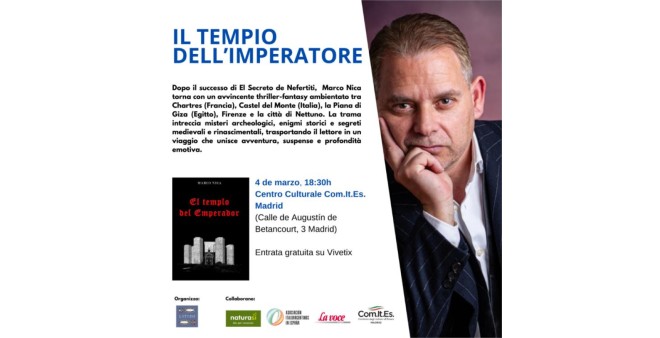 Marco Nica presenta en Madrid su nuevo thriller fant&aacute;stico, El templo del Emperador: Misterios de Europa y Oriente.